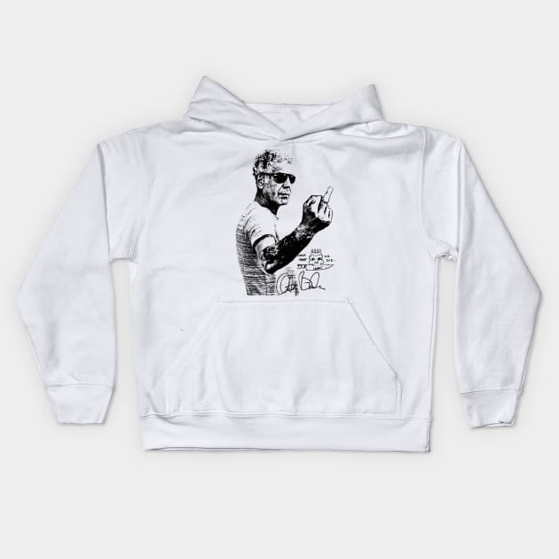 Anthony Bourdain Classic Kids Hoodie by Mr.Jack